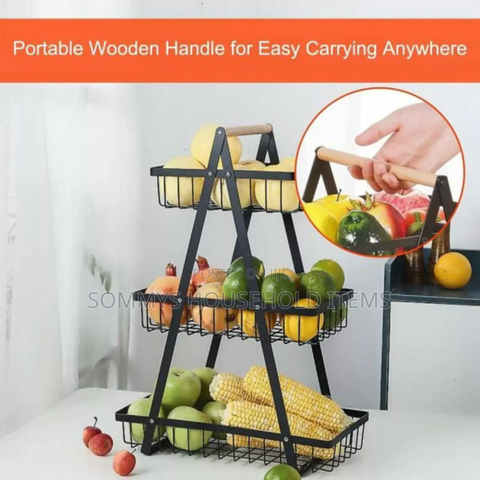 3 Tier Fruit Basket Detachable Rack Stand