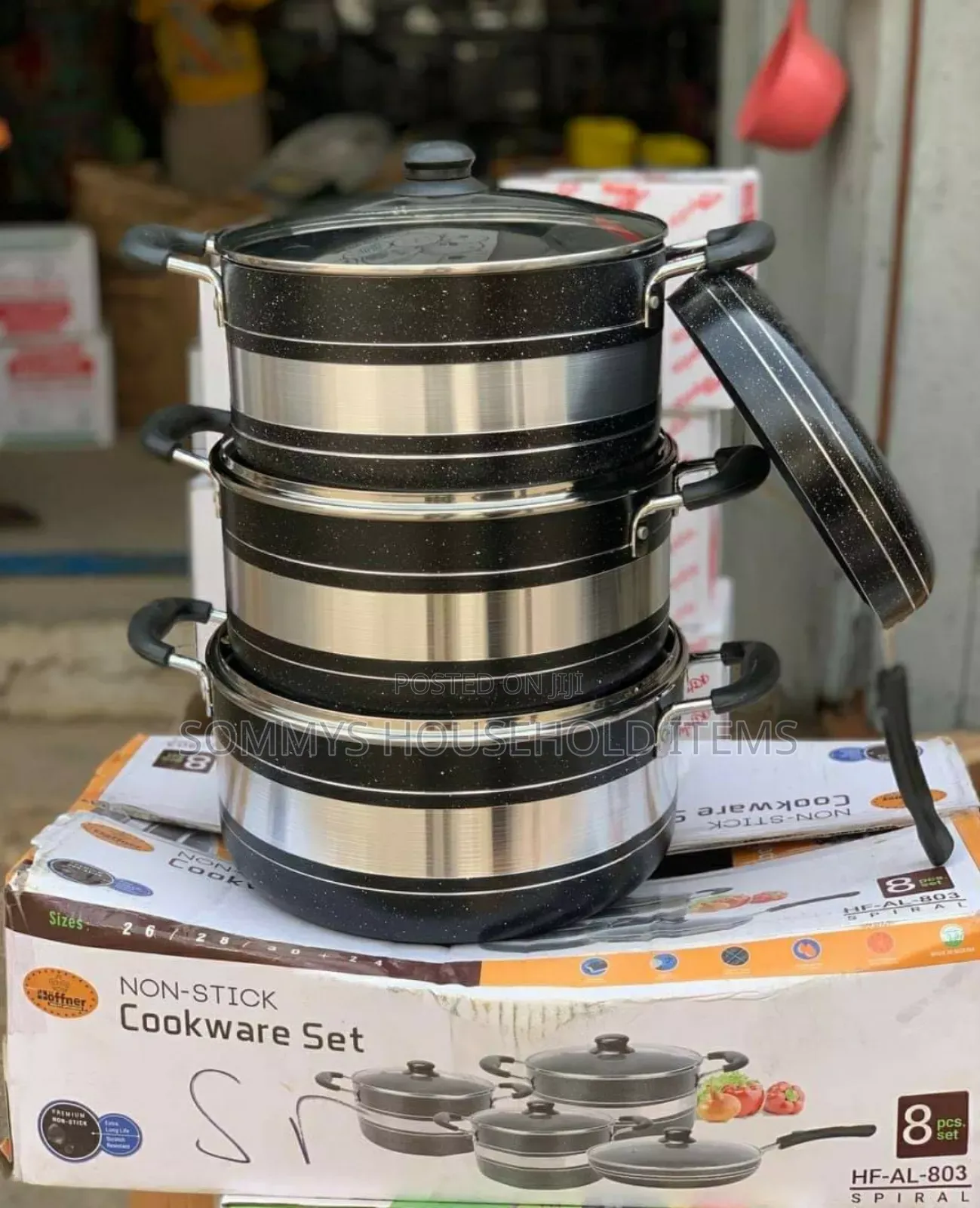 8pcs H.F 801 Nonstick Pot With Frypan