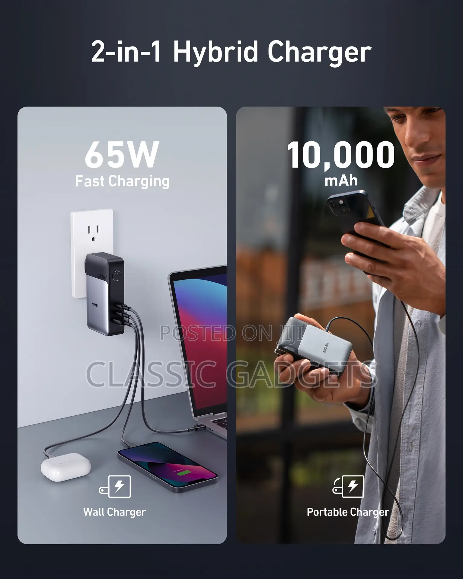 Anker 733 10,000 2 in 1 Power Bank (Ganprime Powercore 65W)