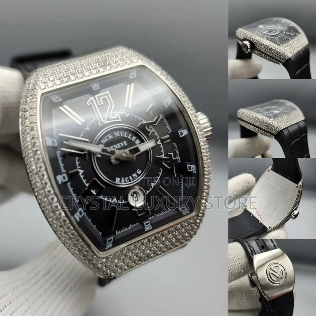 Franck Muller Quality Luxury Men Rubber Strap Wristwatch