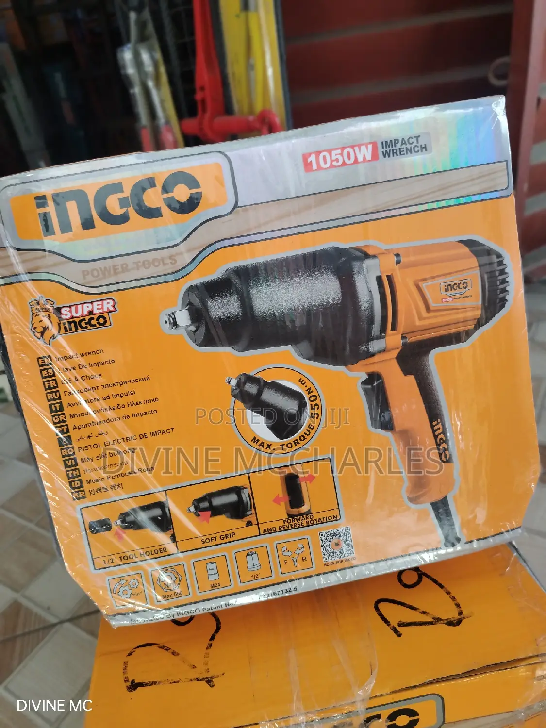 Ingco 1/2 Inch Electric Impact Wrench, 2300RPM, 1050W