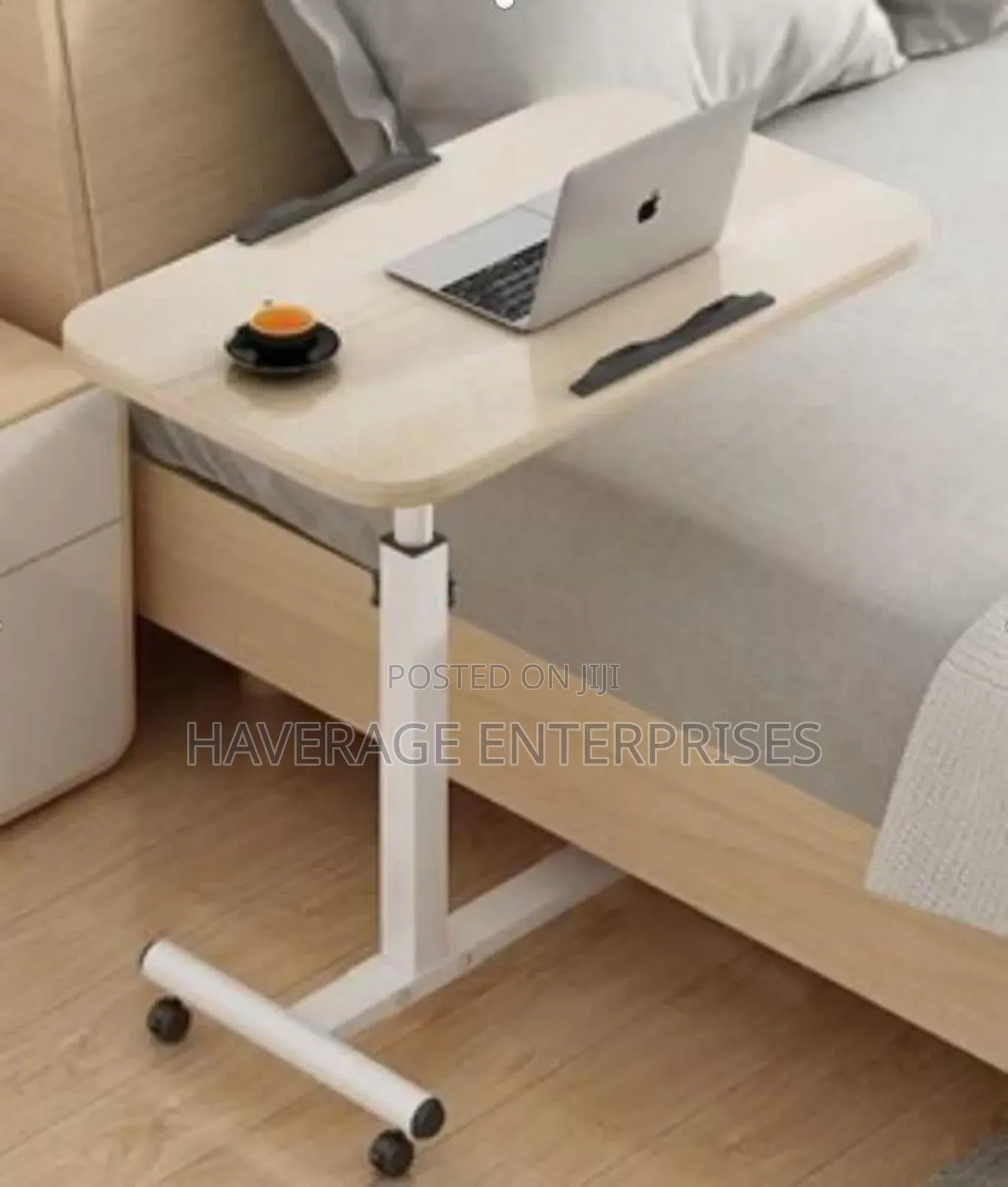 Adjustable Laptop Table With Stopper - White Marple