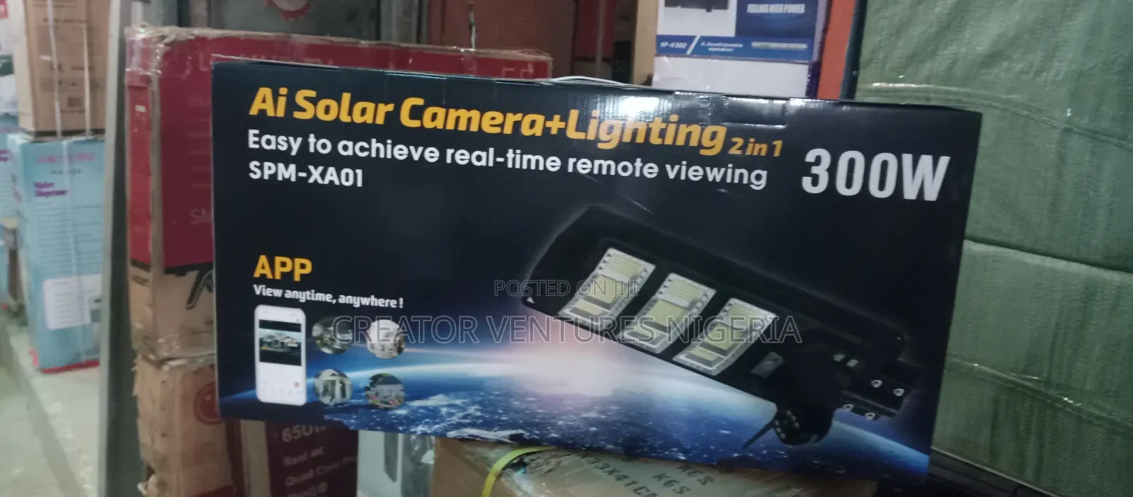Solar Street Light With 4G Camera,Big Lithium Battery,300wat