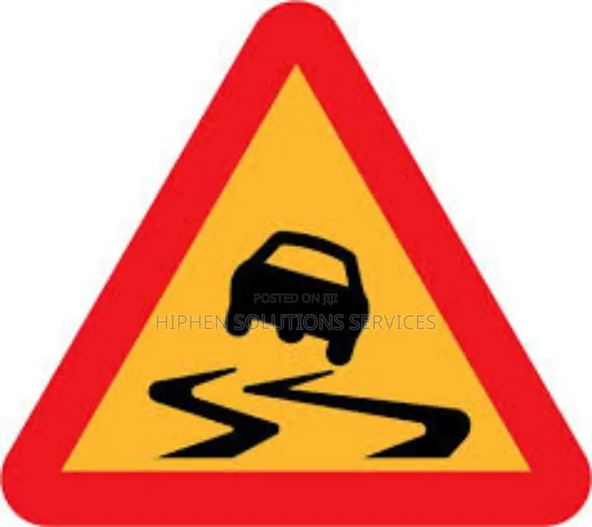 Safely Slippery Road Sign Yellow