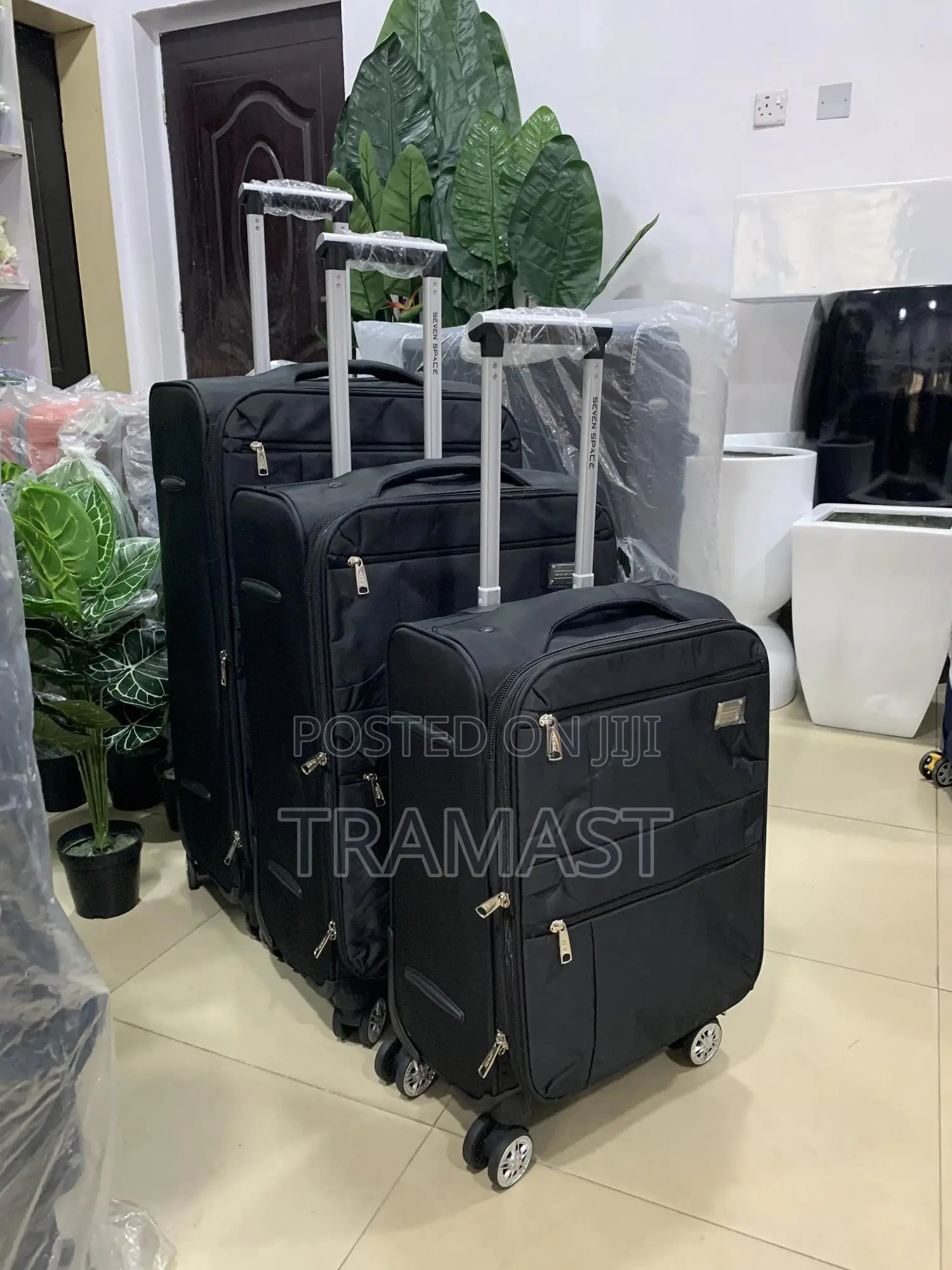 Seven Space Black Travel Luggage