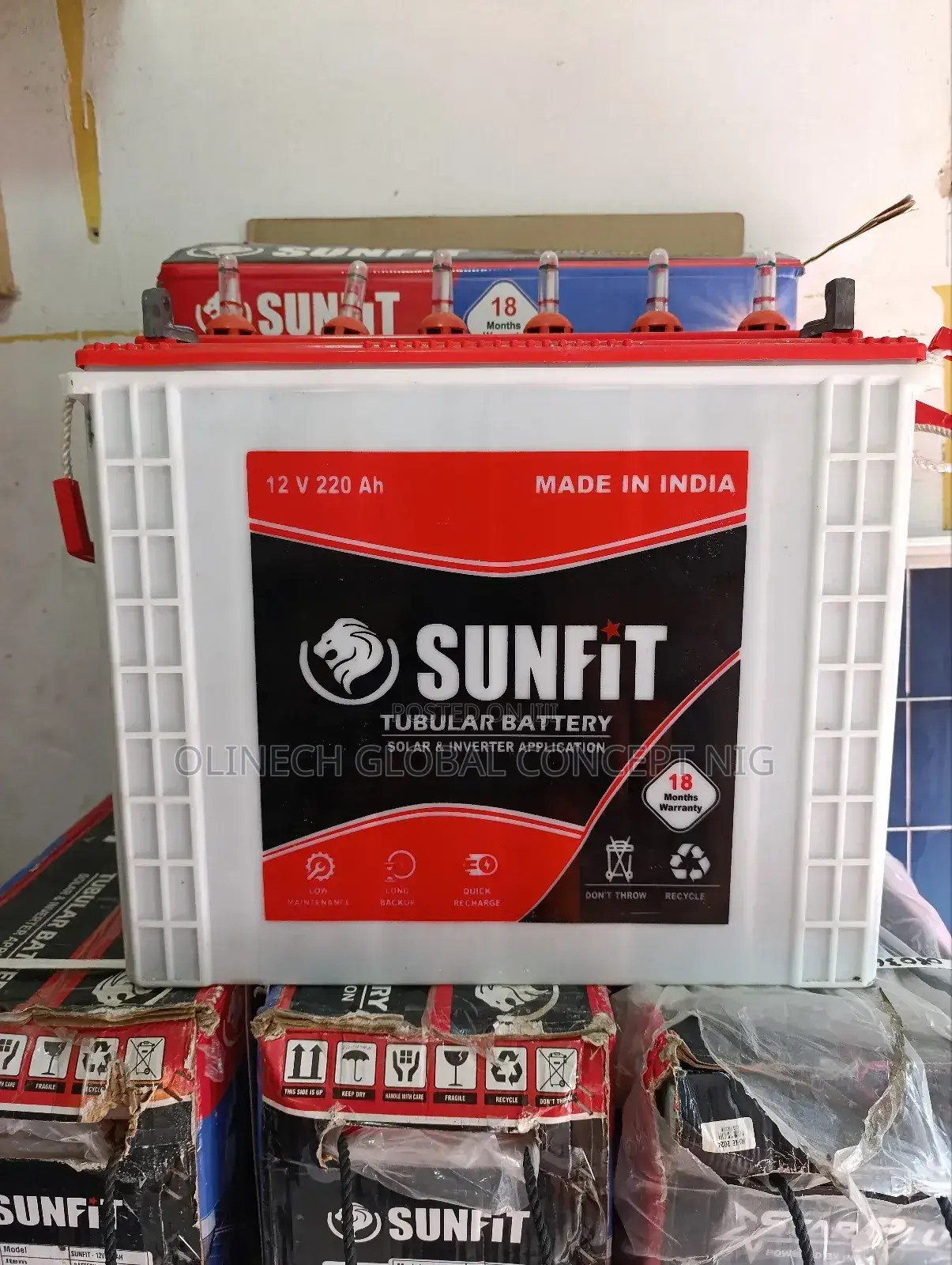 12 v 220 Ah Sunfit Tubular Battery