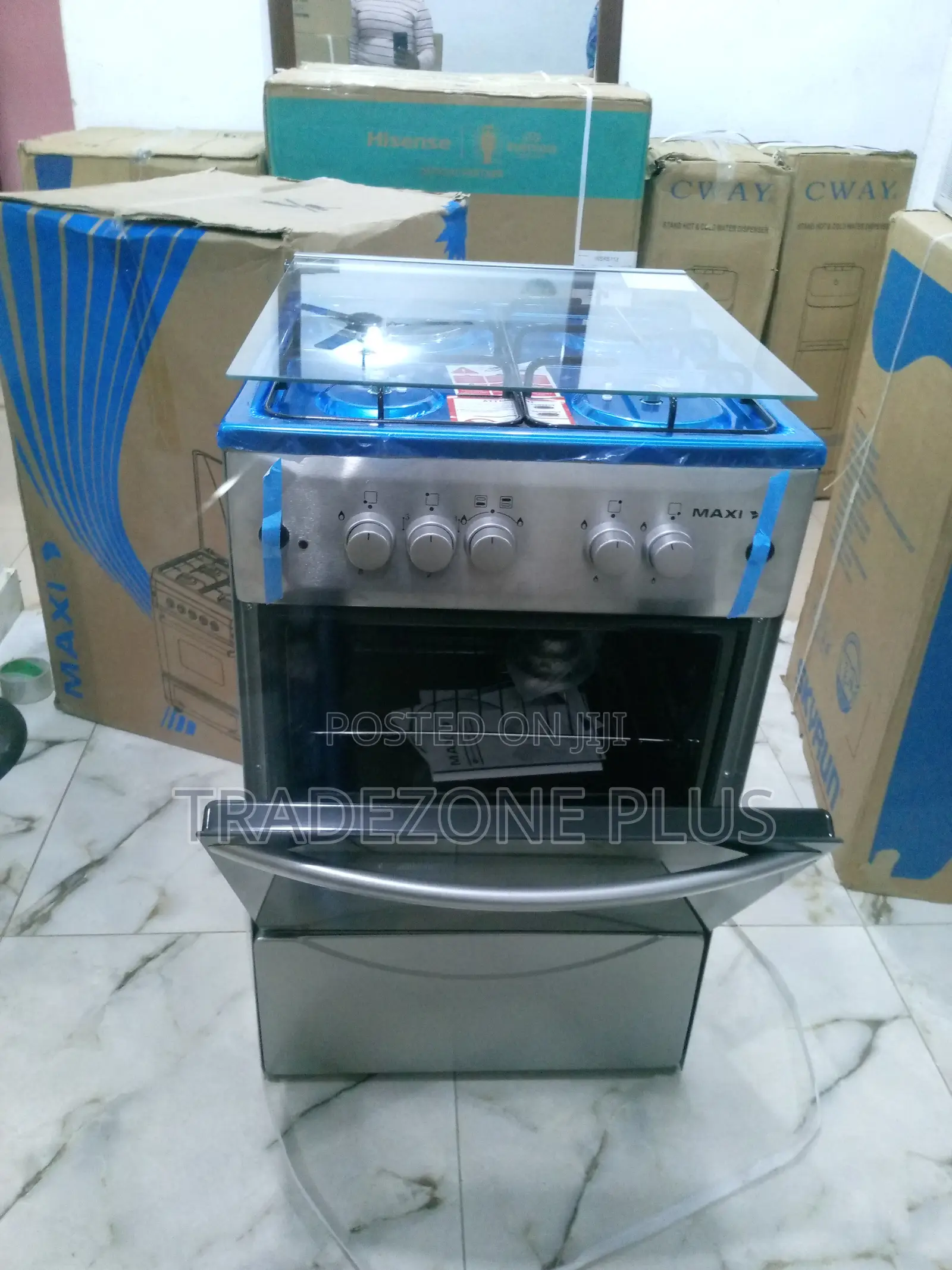 Durable INOX Gas Cooker With Oven Maxi 50X50 3B+1P