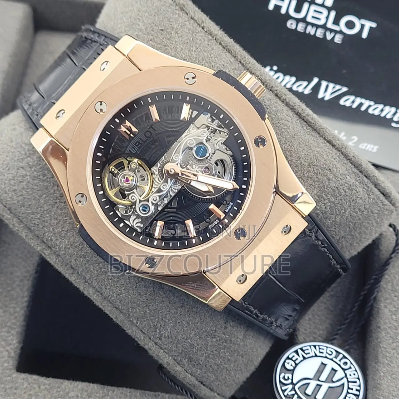 Original Hublot Mechanical Black Leather Watch Is Available
