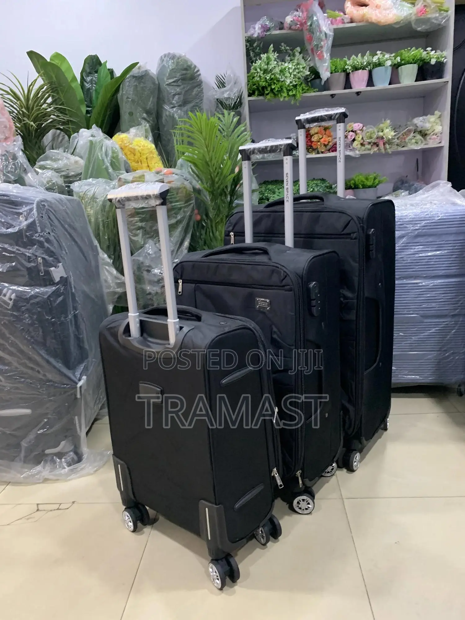 Seven Space Black Travel Luggage