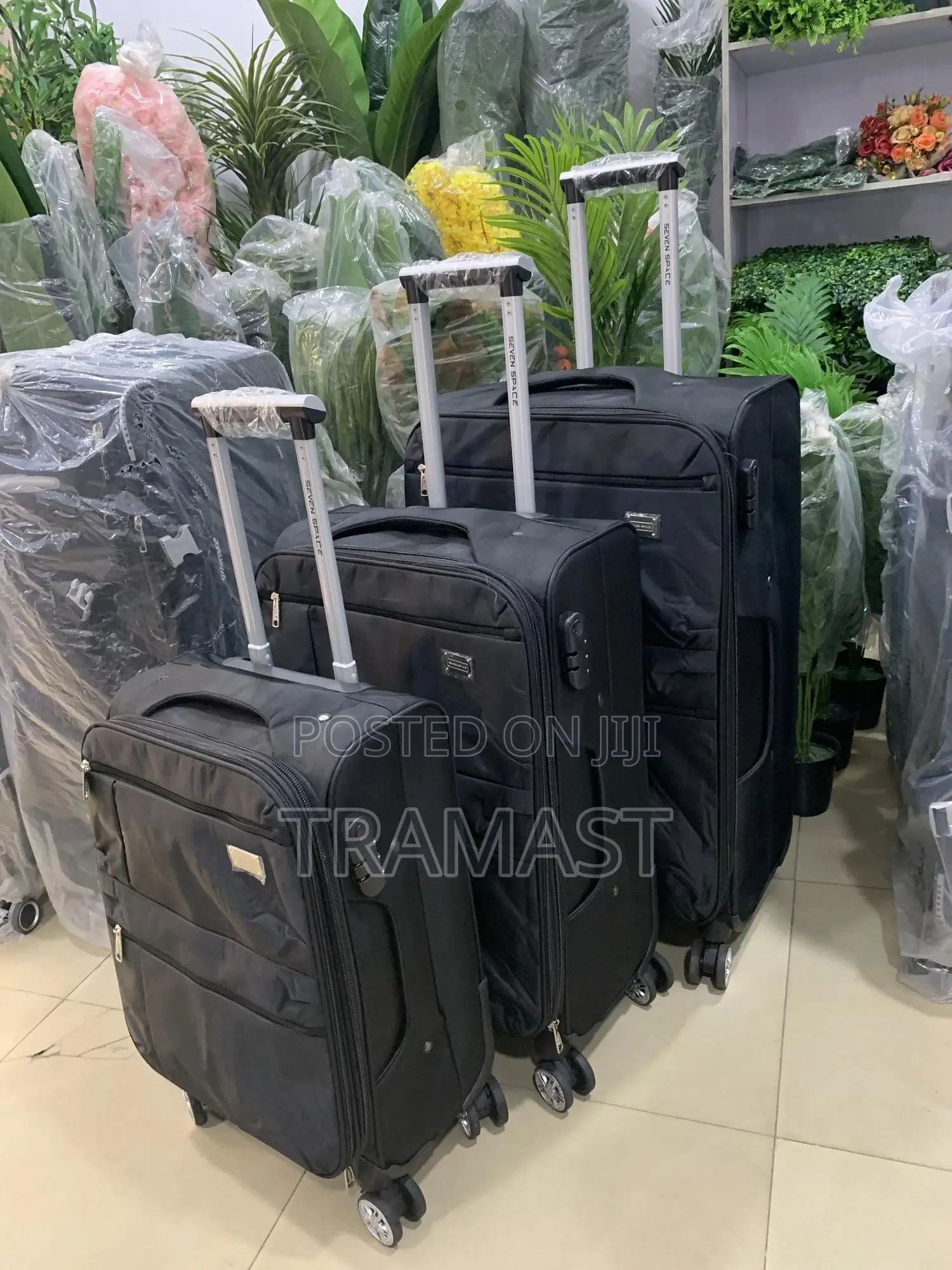 Seven Space Black Travel Luggage