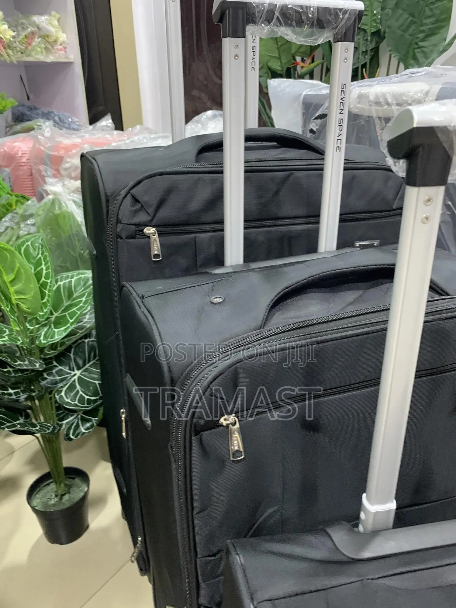 Seven Space Black Travel Luggage