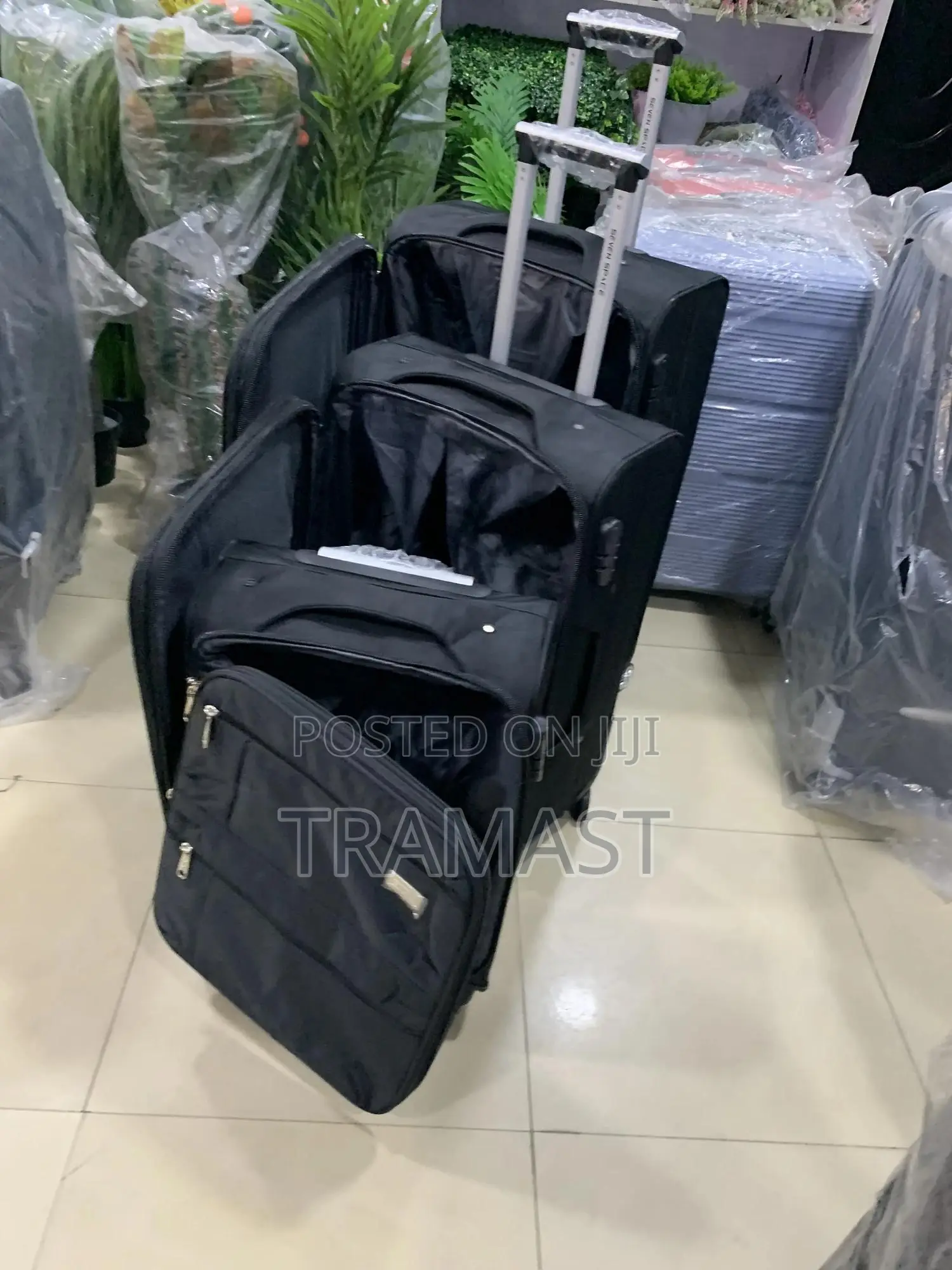 Seven Space Black Travel Luggage