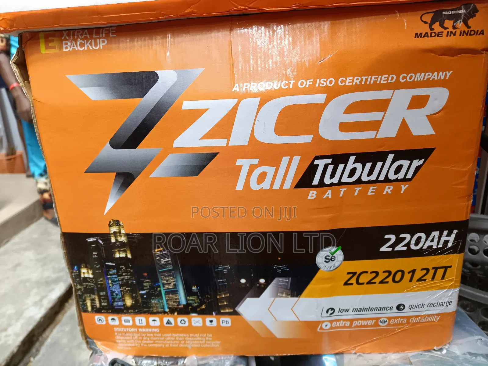 Zicer 220ah Tubular Battery