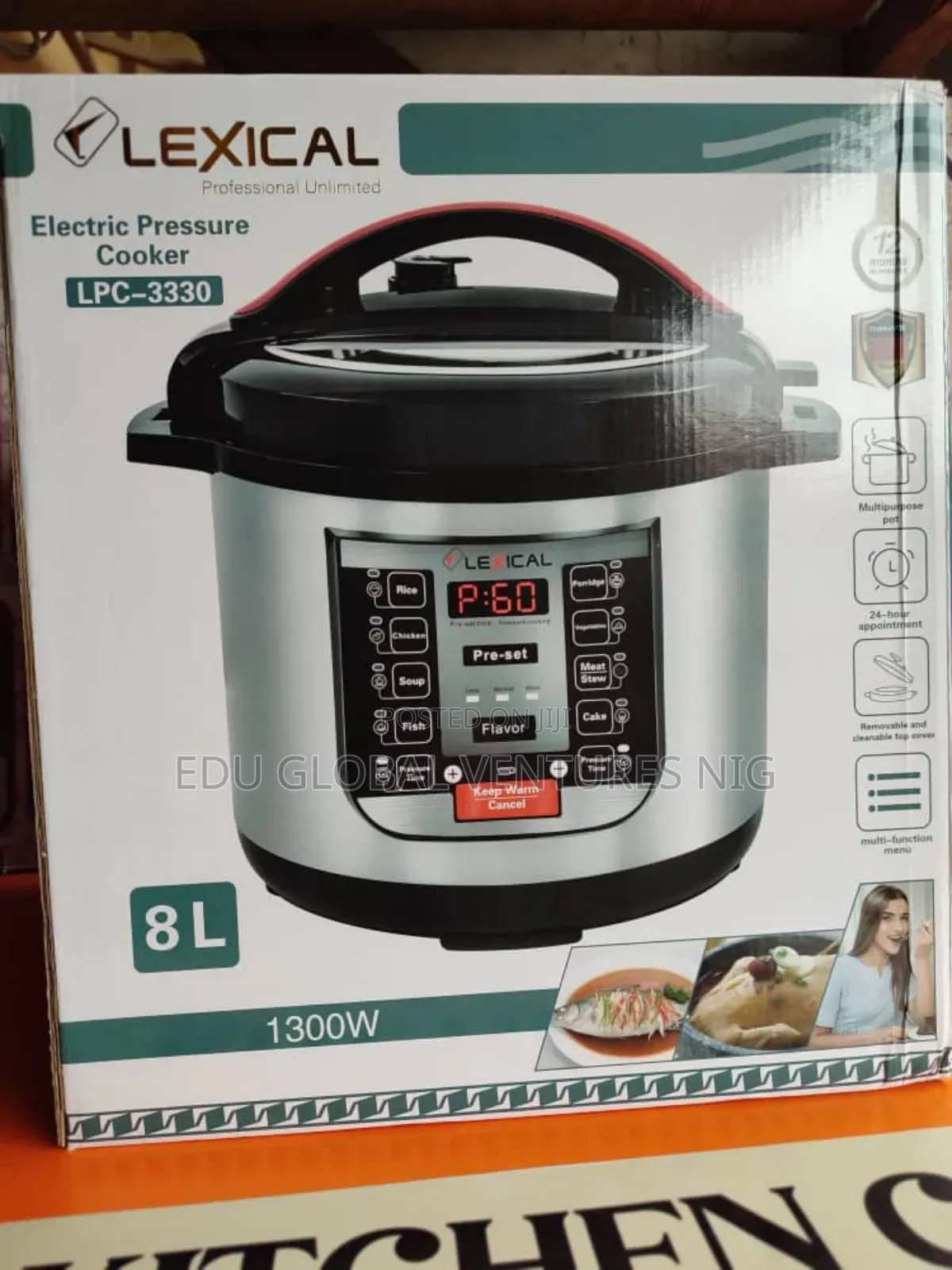 Lexical Professional Electric Pressure Cooker 1300watts 8L