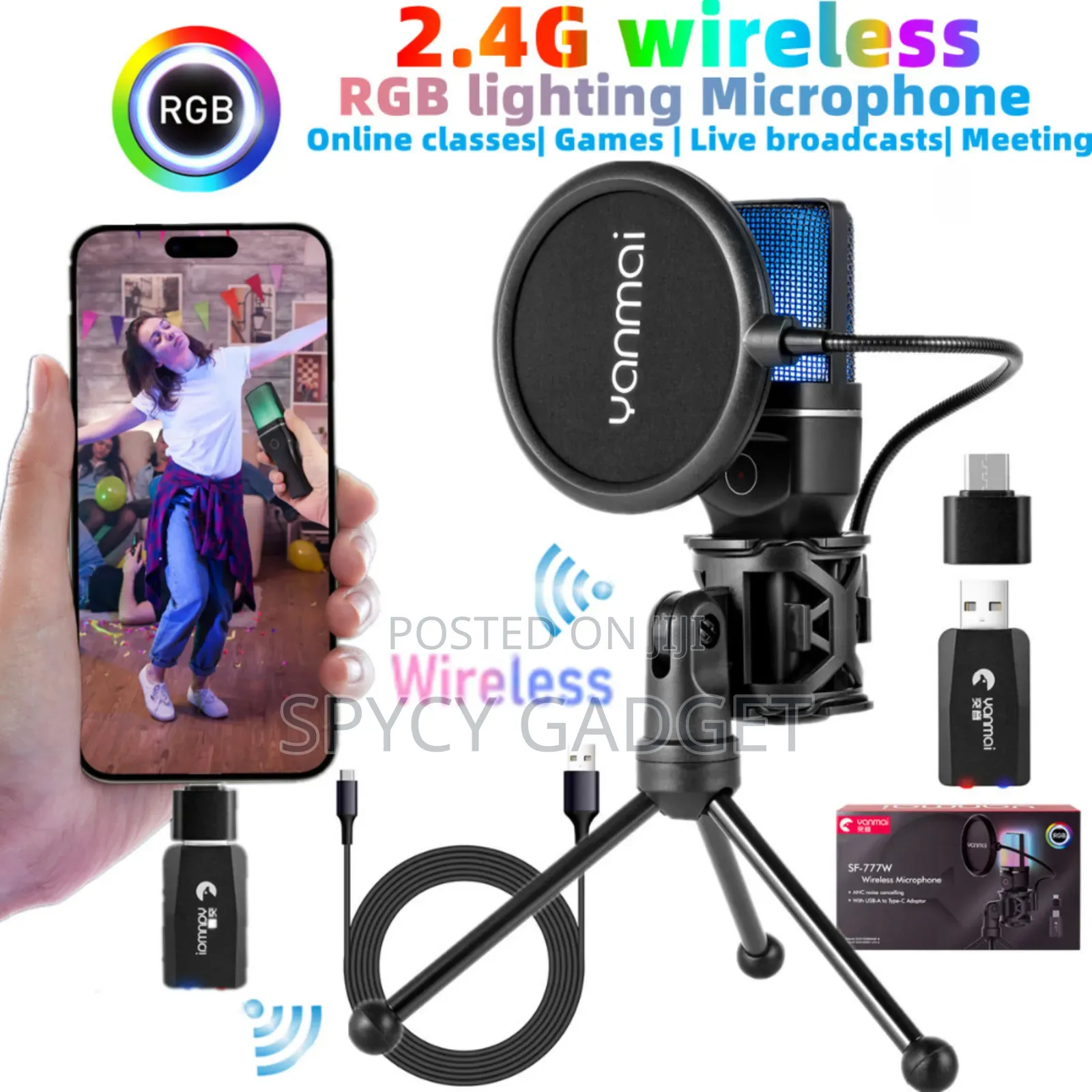 Yanmai SF-777W 2.4G Wireless Gaming Desktop Microphone