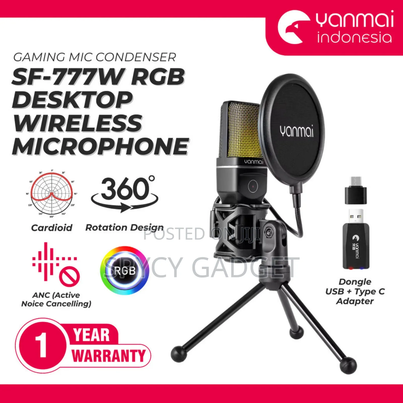 Yanmai SF-777W 2.4G Wireless Gaming Desktop Microphone