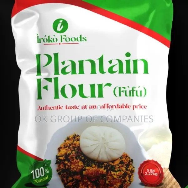 Ripe and Unripe Plantain Flour Packaging Printing in Lagos
