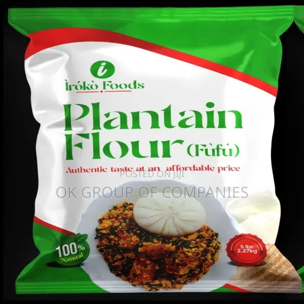 Ripe and Unripe Plantain Flour Packaging Printing in Lagos