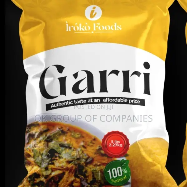 Ijebu White and Yellow Garri Packaging Printing in Lagos