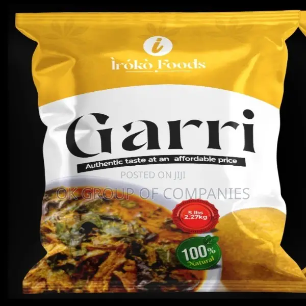 Ijebu White and Yellow Garri Packaging Printing in Lagos