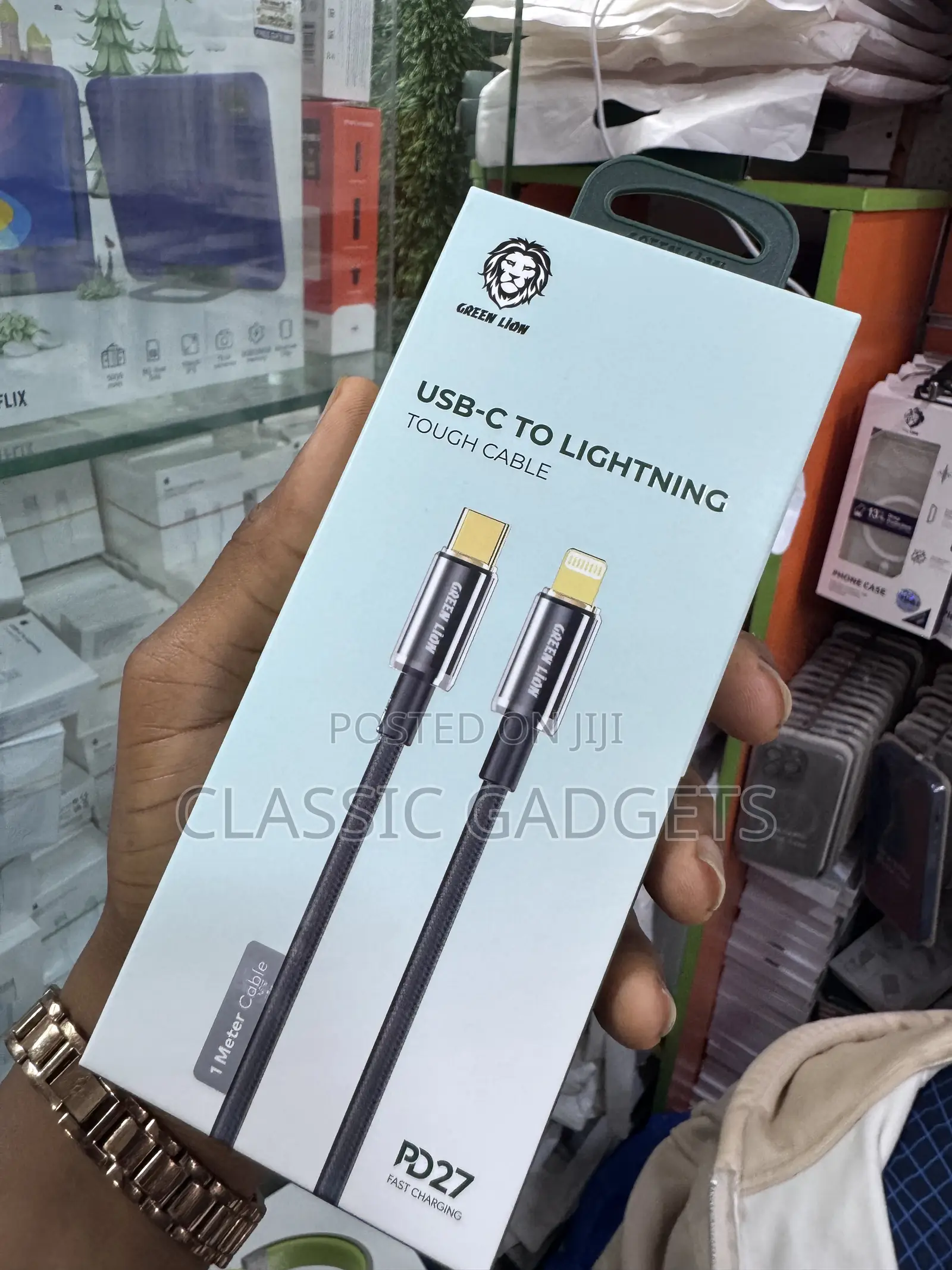 Green Lion Braided Type-C to Lightning Touch Cable 1M PD 27W