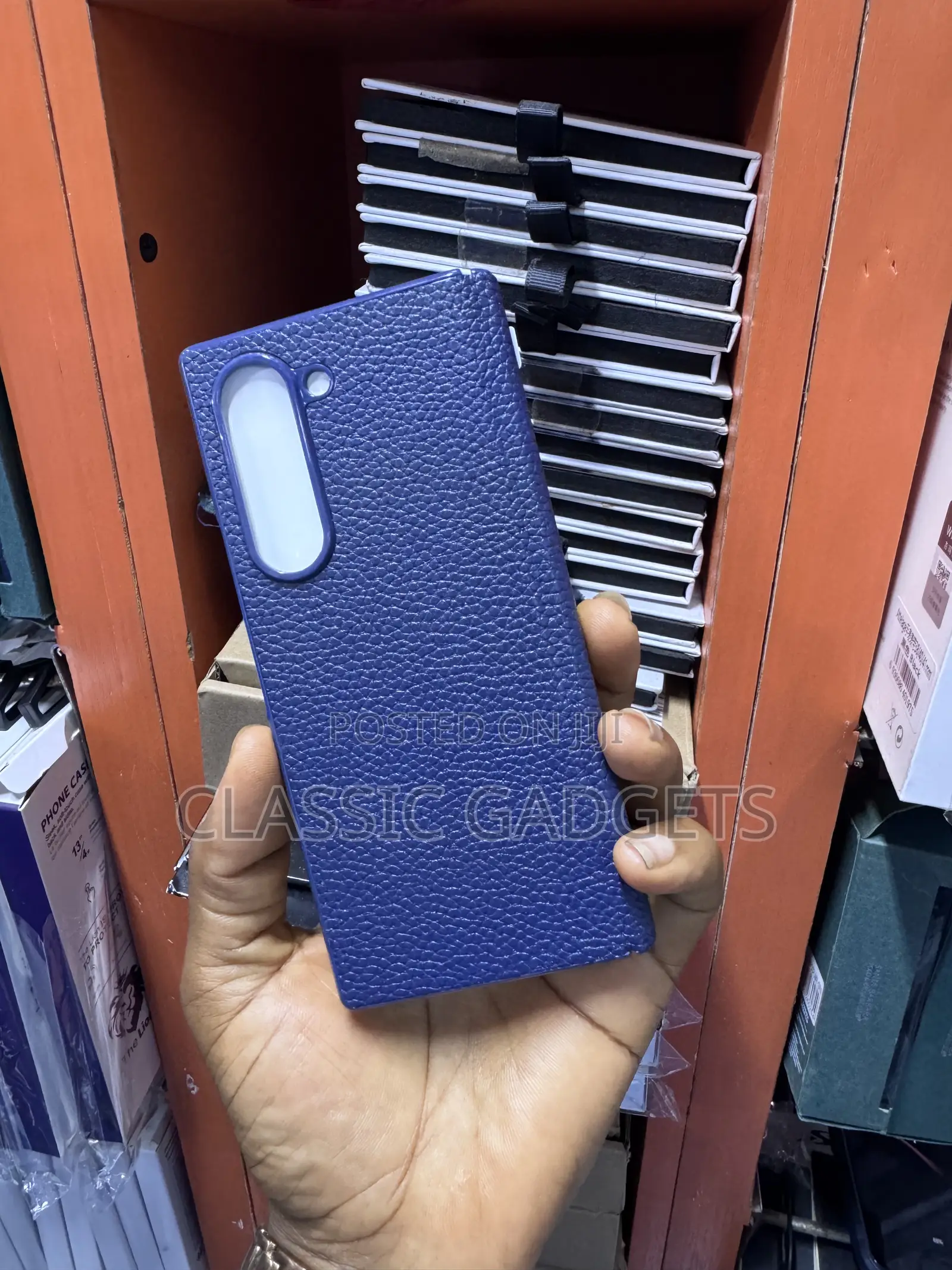 Slim Leather Simple Cover With Glass for Galaxy Z Fold 6