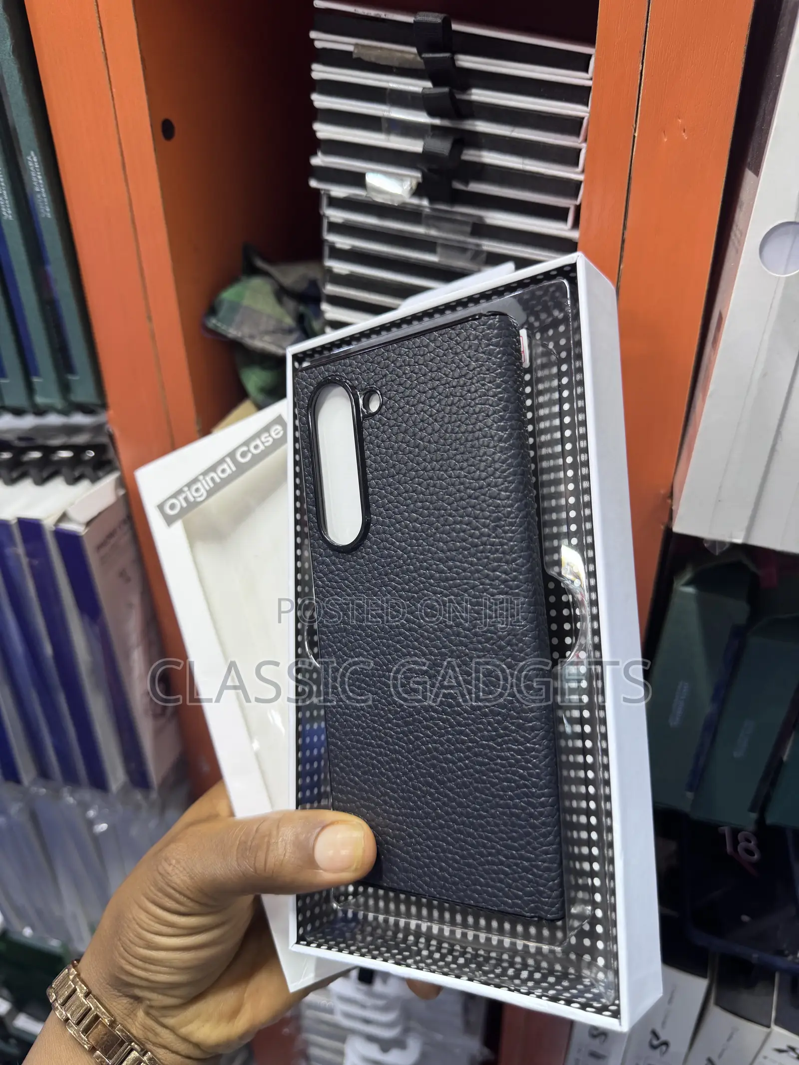 Slim Leather Simple Cover With Glass for Galaxy Z Fold 6