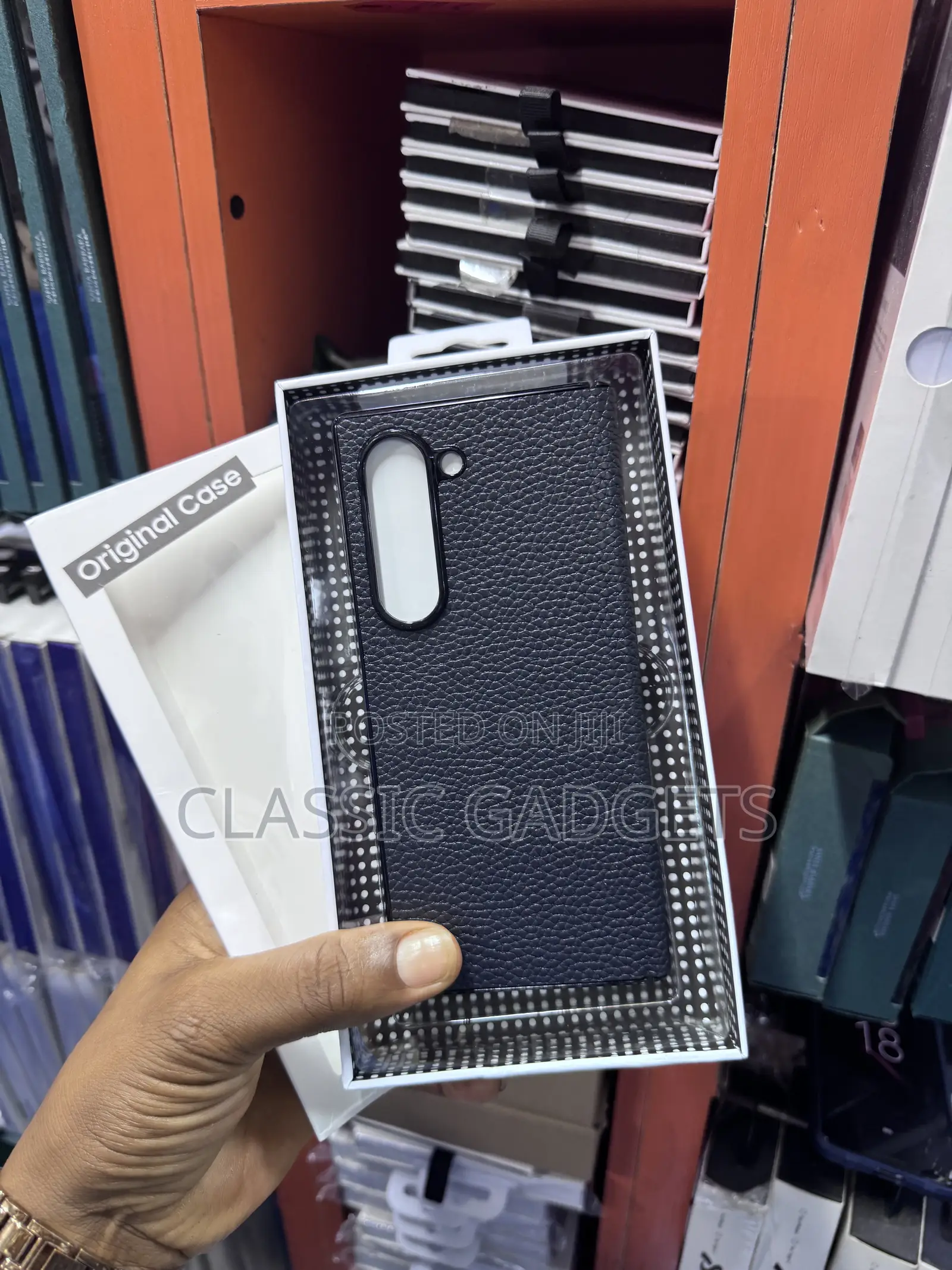 Slim Leather Simple Cover With Glass for Galaxy Z Fold 6