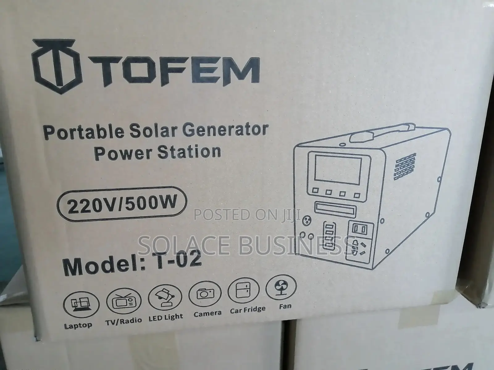 TOFEM Portable Power Station 500W, 512WH - Lifepo4 Battery