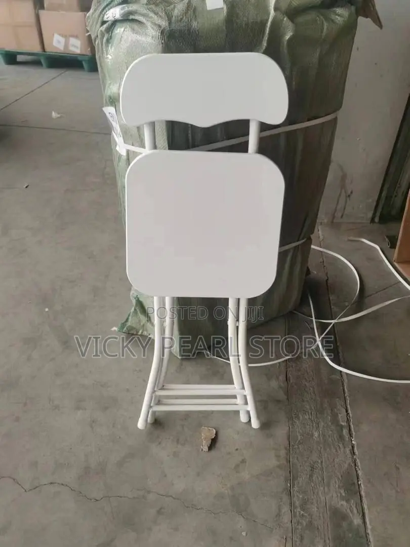 Foldable Table and Chair (White )