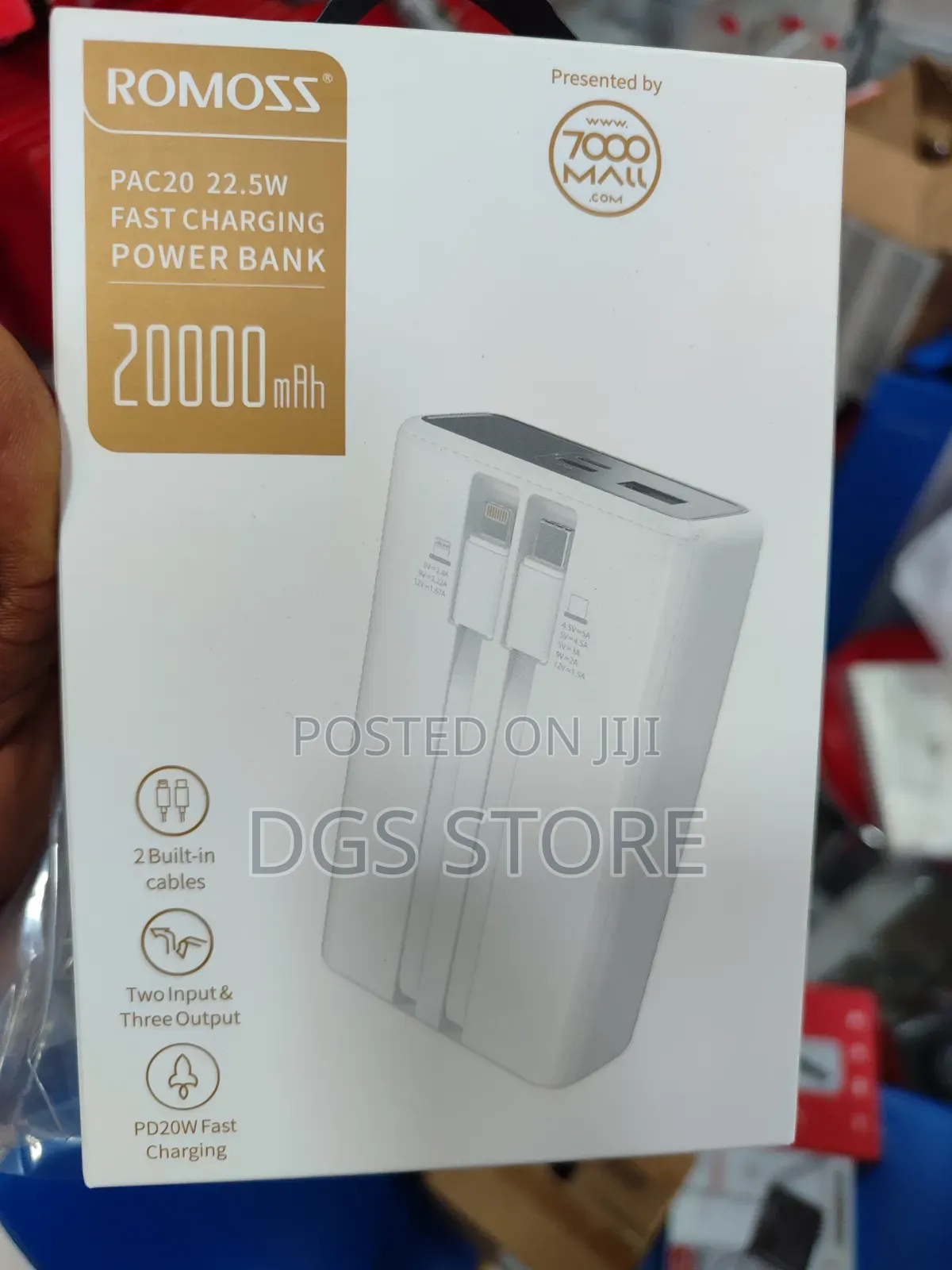 Romoss PAC 20 22.5w 20,000mah Power Bank With Cable