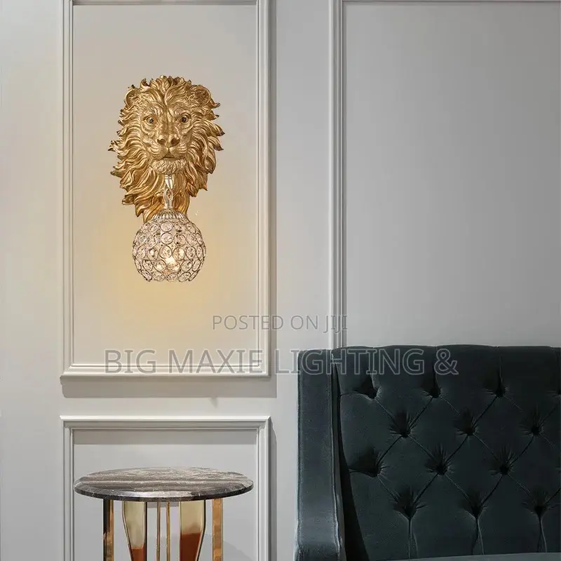 Modern Vintage Royal Lion Head Wall Light Decor