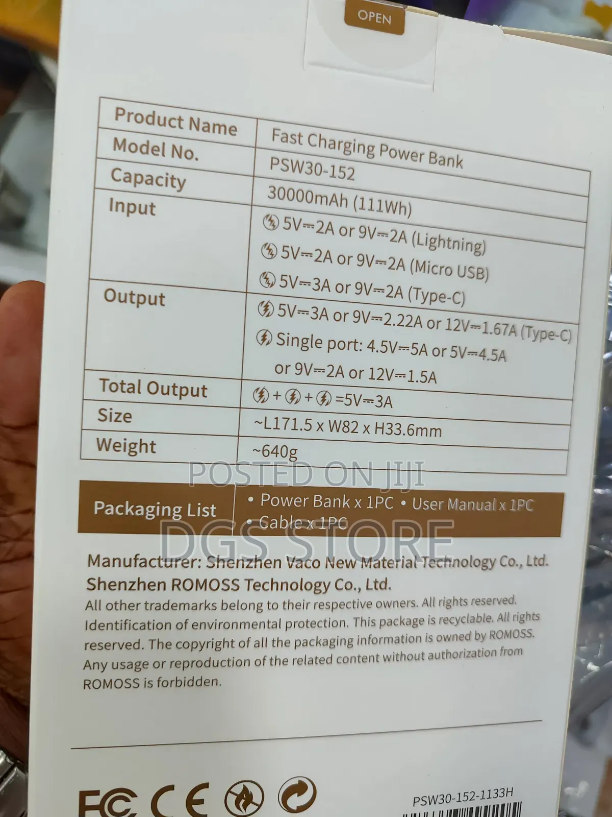 Romoss Sw30pf 22.5w 30,000mah Power Bank