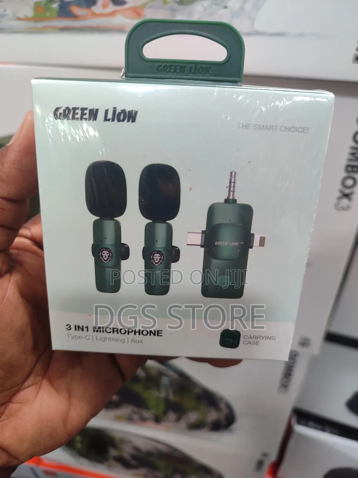 Green Lion 3in1 Microphone Type C/Lightning/Aux