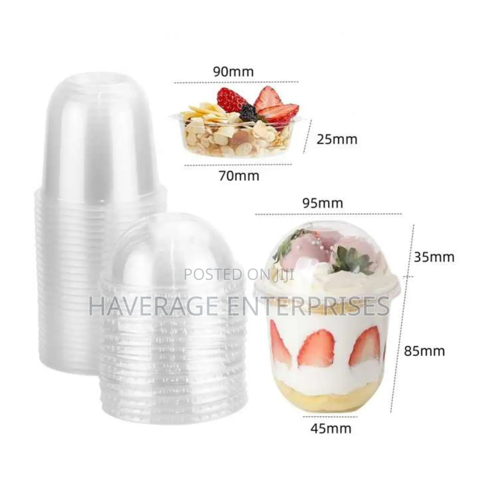 Disposable Parfait Cups + Lids for Yogurt Dessert Cups 12oz 1,000pc