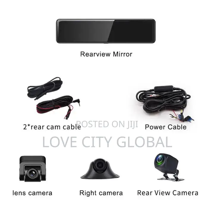 Ultra HD 10" Car DVR Camera Dual View IPS Touchscreenwifi