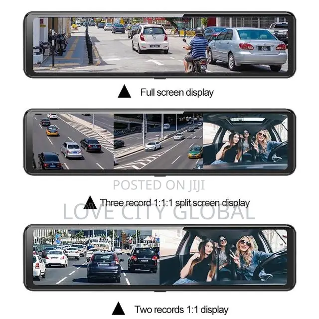 Ultra HD 10" Car DVR Camera Dual View IPS Touchscreenwifi