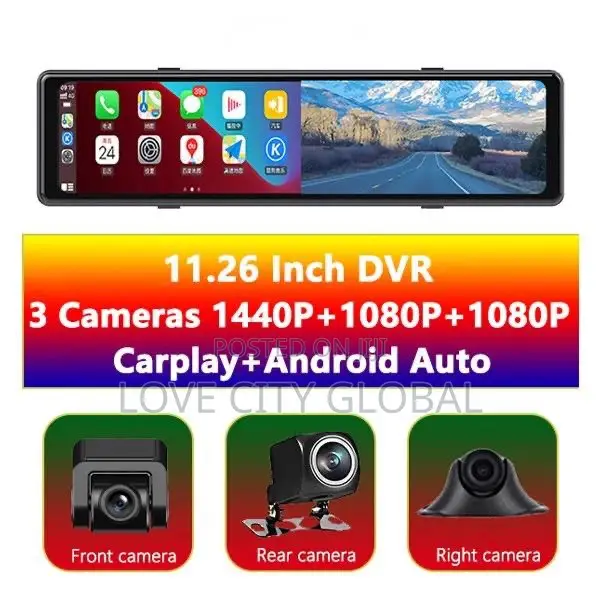 10" Dual Lens Dashcam IPS Touchscreen Night Vision Wifi