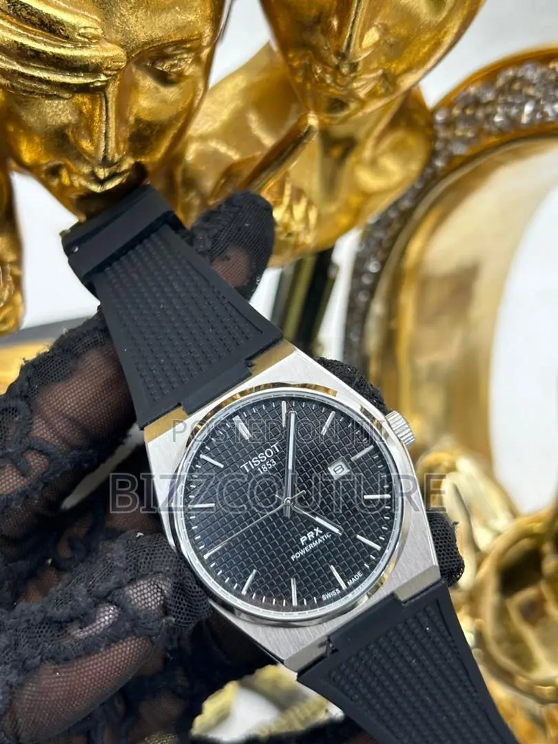Original Tissot 1853 PRX Black Rubber Strap Watch in Store