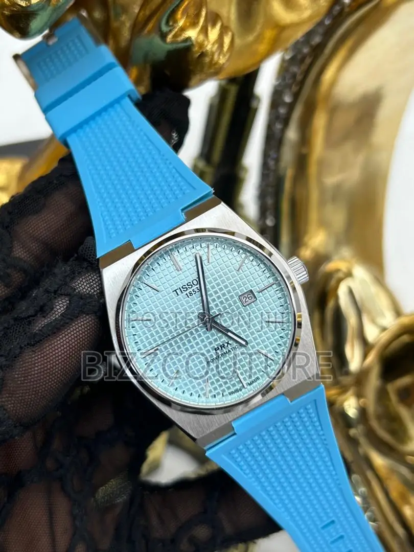 Original Tissot 1853 PRX Blue Rubber Strap Watch in Store