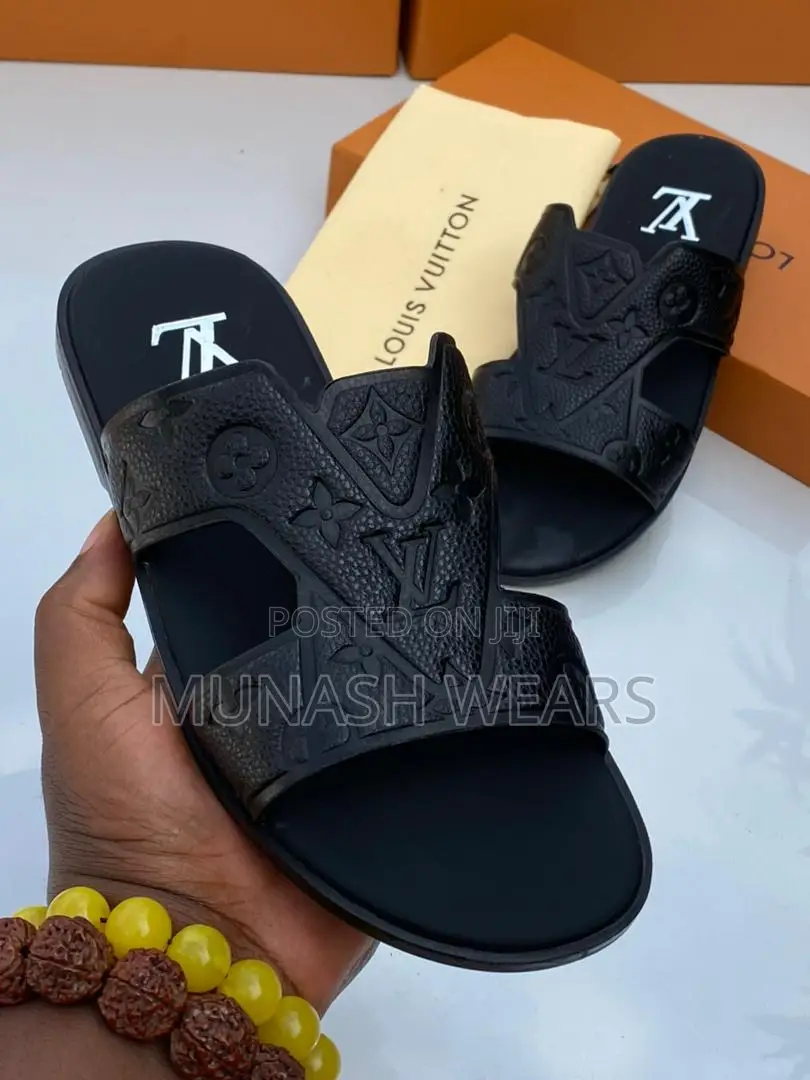 LV Monogram Leather Slipers