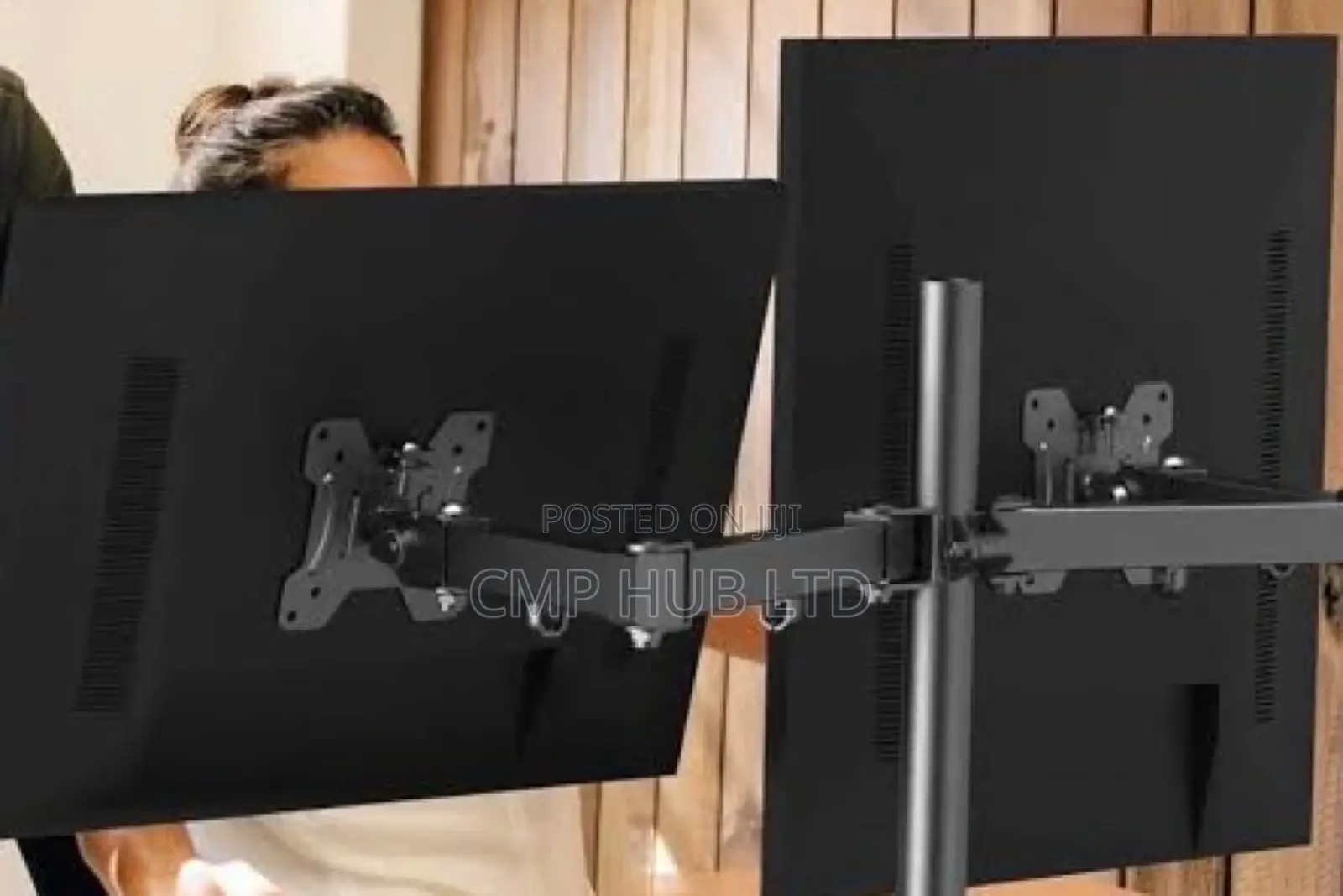 Double Monitor Desk Holder Arm Gas Spring Full Motion Mount