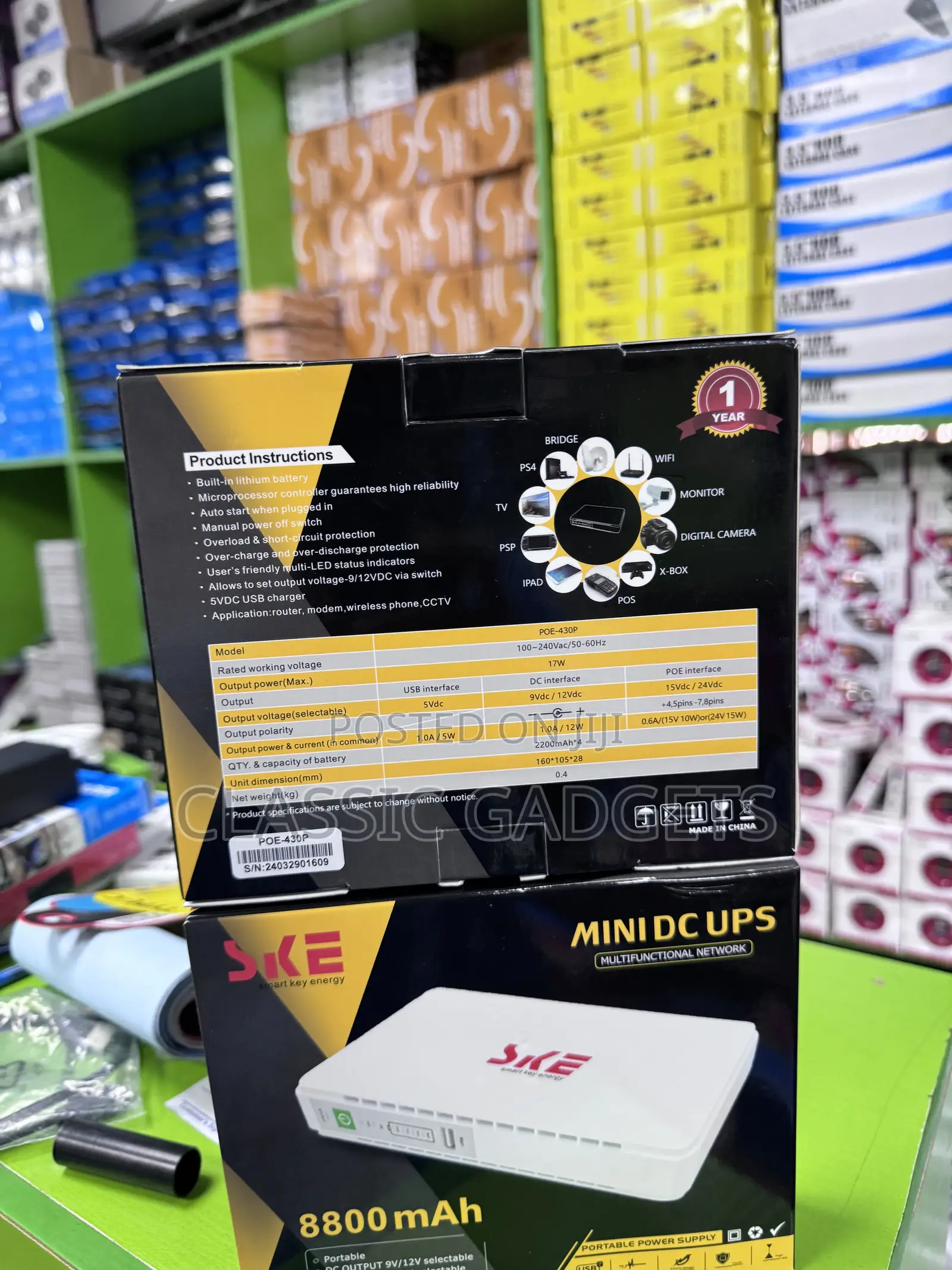 SKE MINI DC UPS 8800mah Power Bank for Router , CCTV