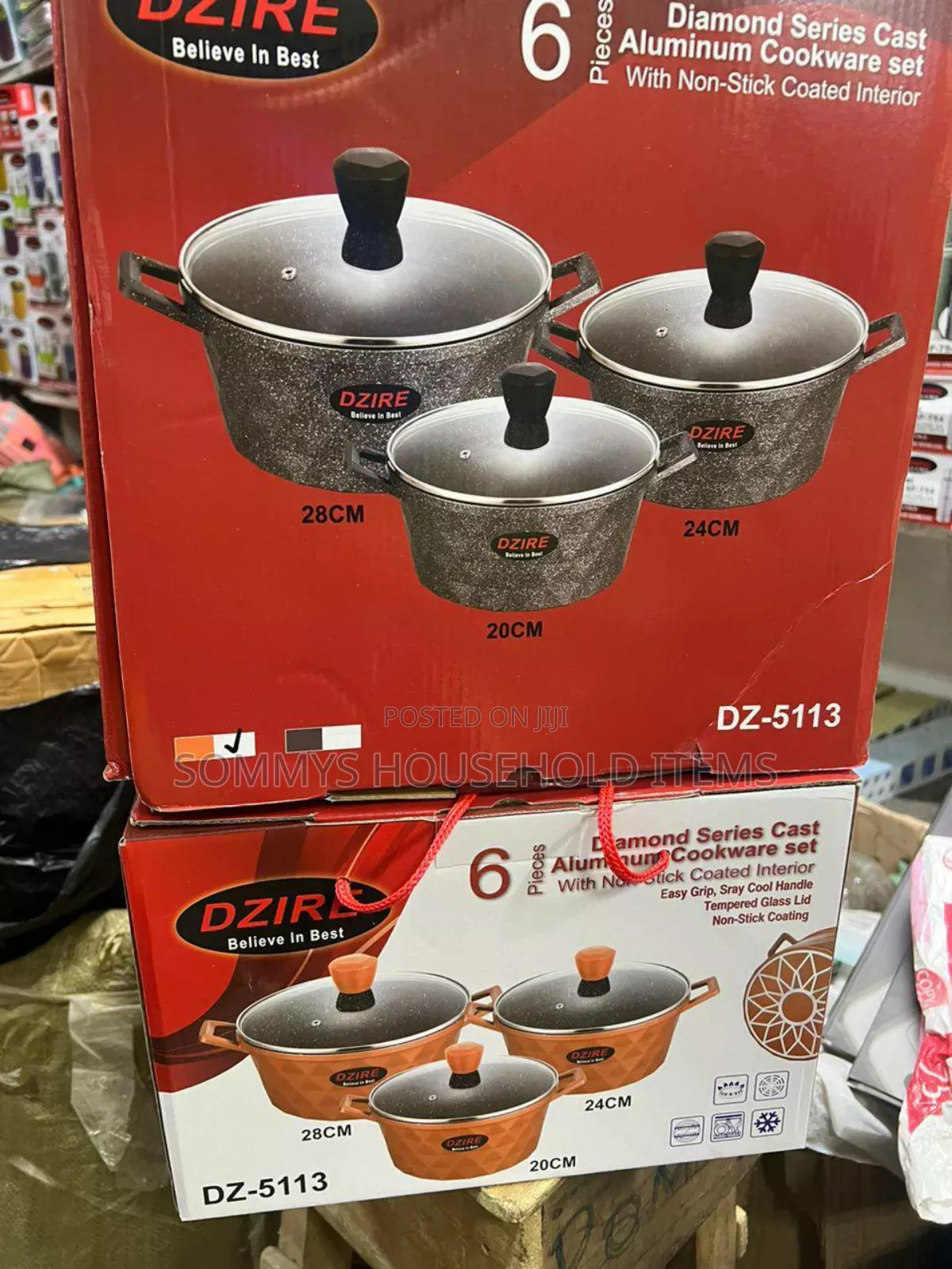 6pcs Die-Cast Dzire Cookware Pot Set With Lid Cover