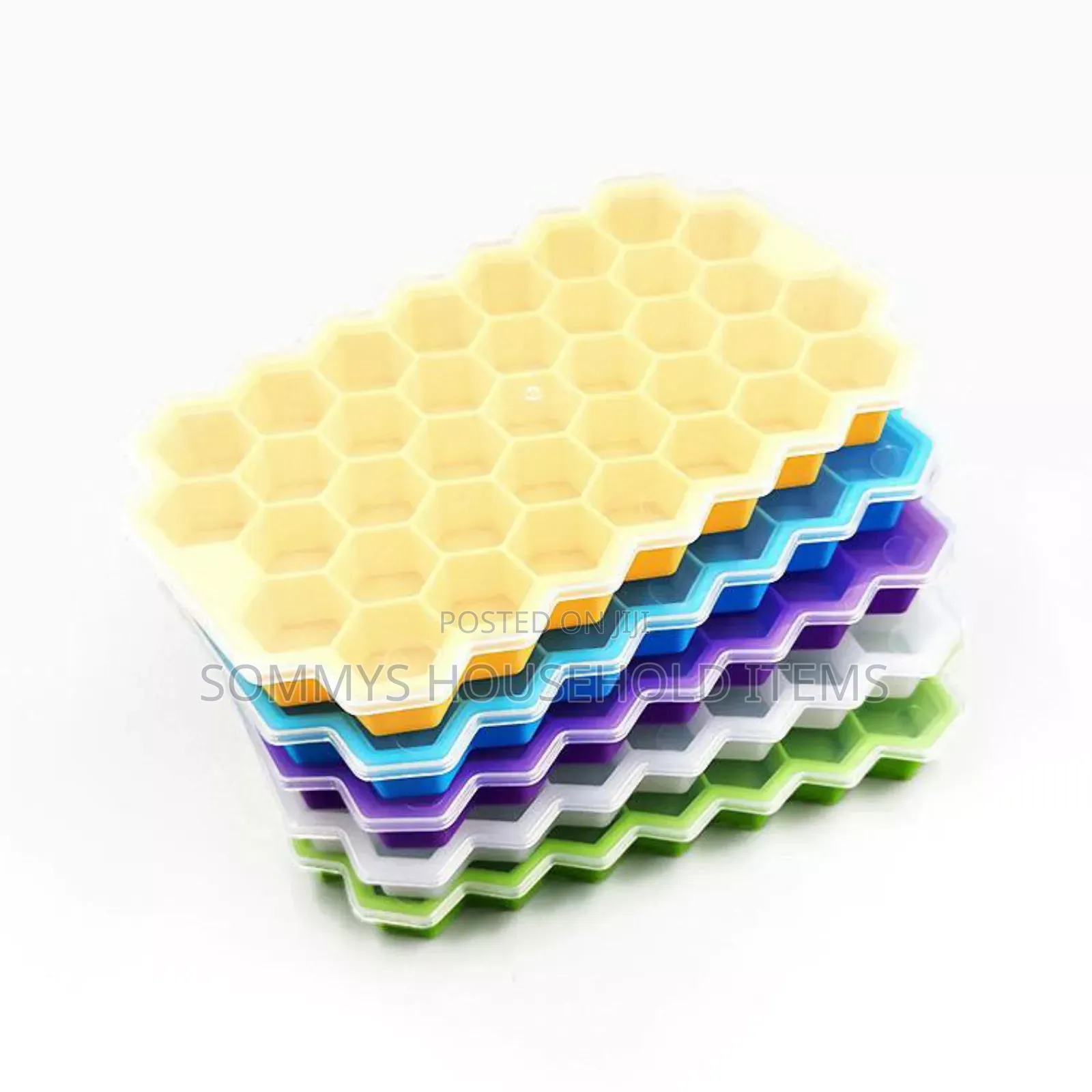 Honeycomb Reusable Silicone Ice Cube Maker With Lid