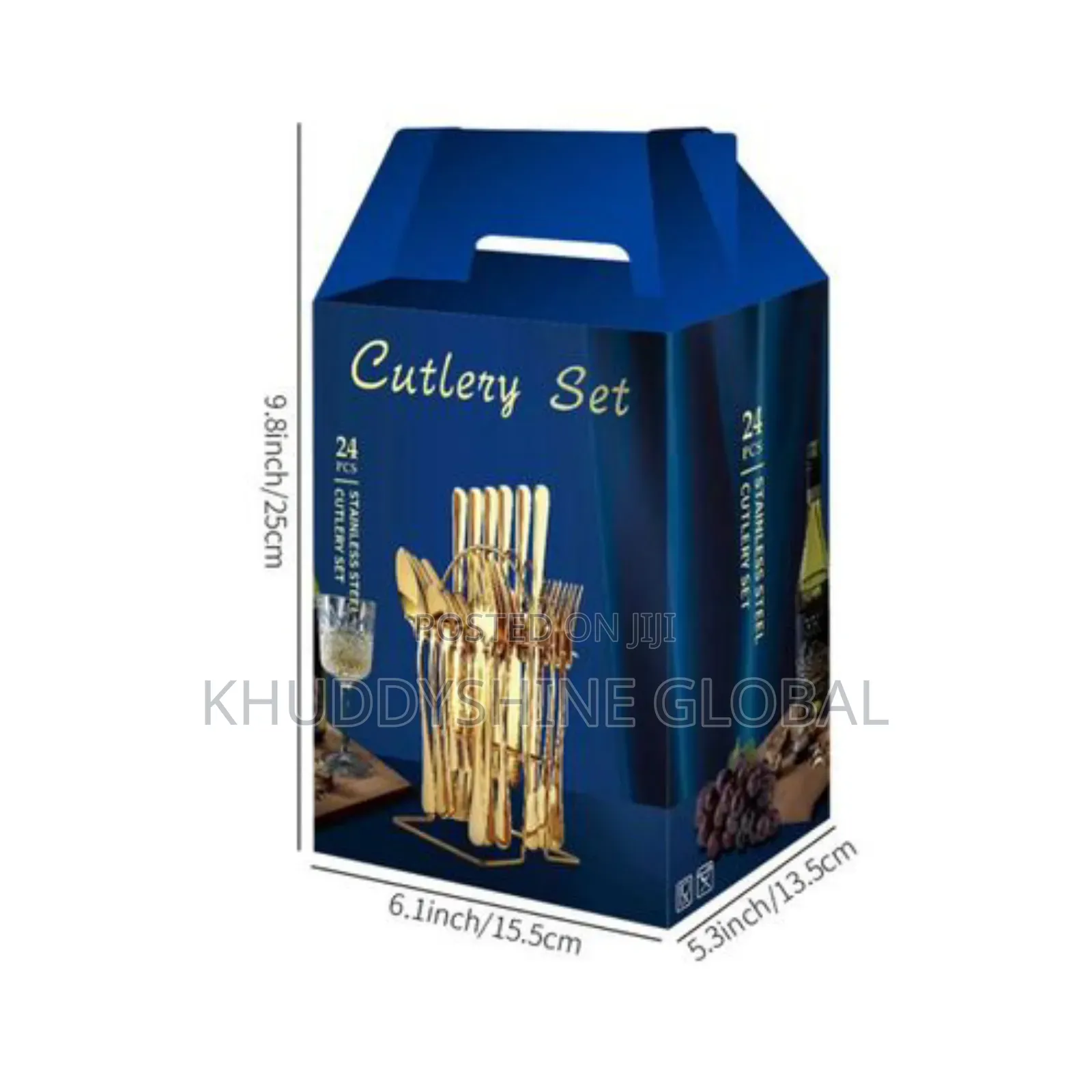 Original 24pcs Gold Cutlery Set - Plated Steel Spoon Fork