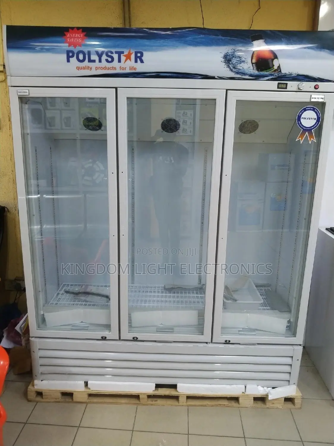 New Giant 3 Door Polystar Showcase Refrigerator.