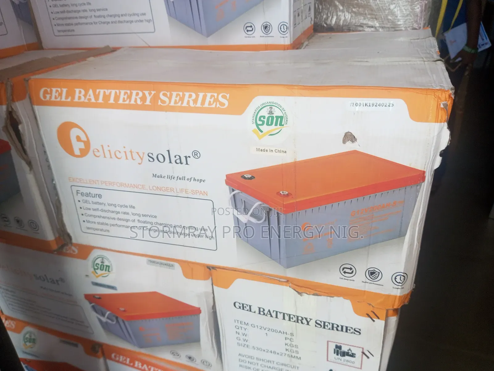 200ah 12v Felicity Dry Cell Batteries Available.