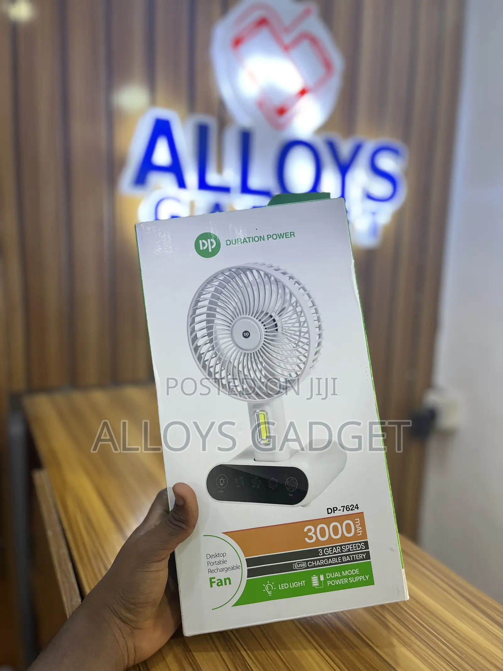 DP Desktop Portable Rechargeable Fan DP-7624