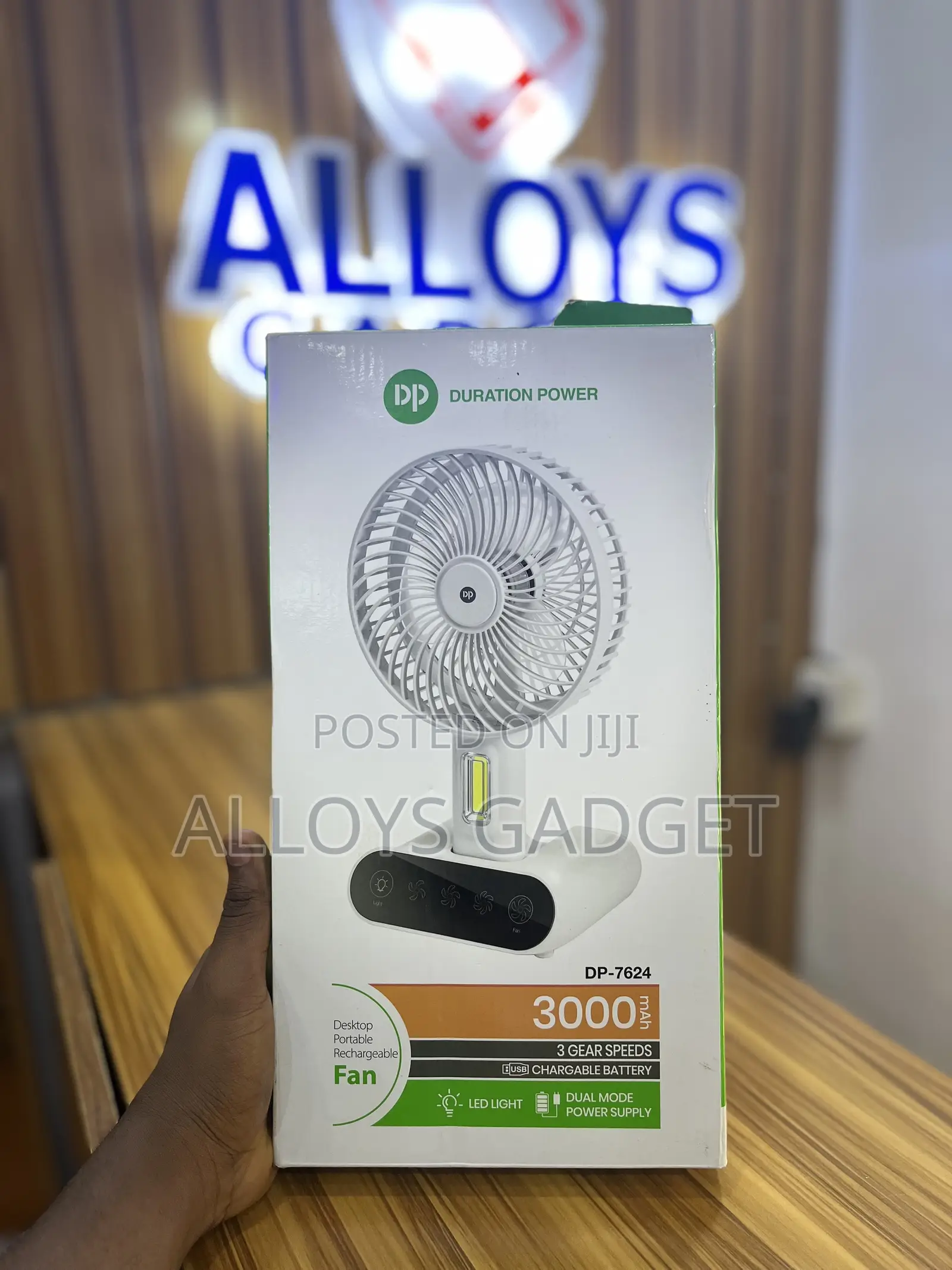 DP Desktop Portable Rechargeable Fan DP-7624